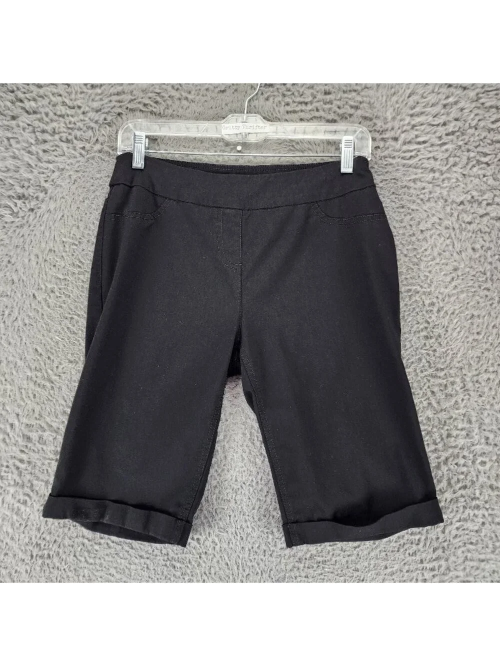 Soft Surroundings Shorts Womens XS Black Stretch Denim Bermuda Jorts